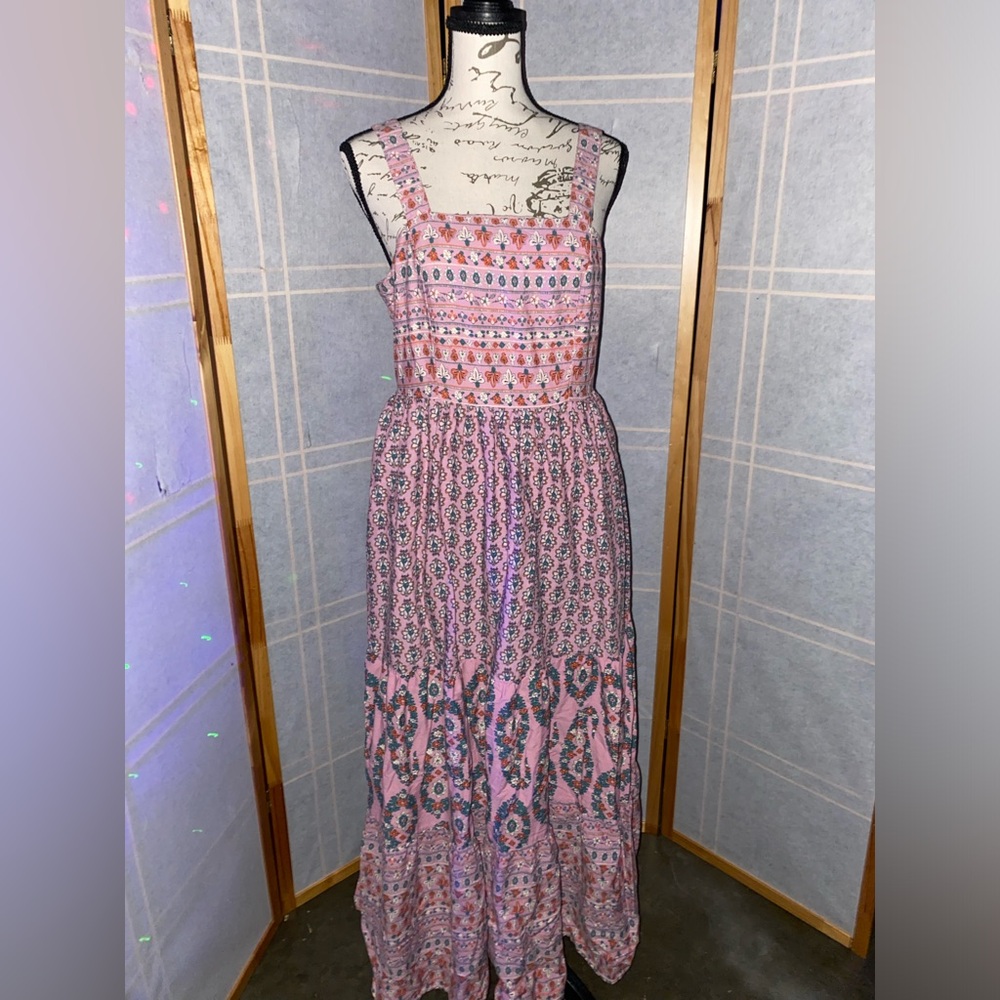 Knox Rose Maxi Dress Women Small Paisley Floral Prairie Boho Adjustable Straps